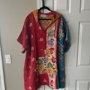 New- Shes1oak Kantha Bae long top/dress hoodie